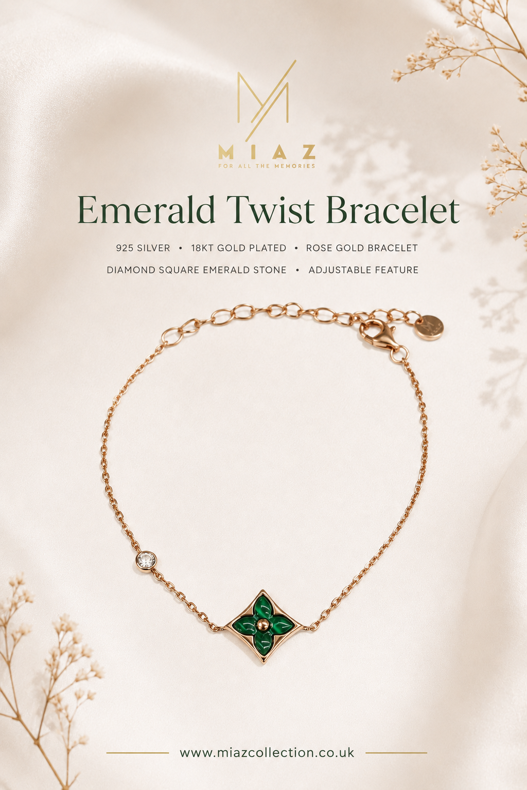 Emerald Twist Bracelet