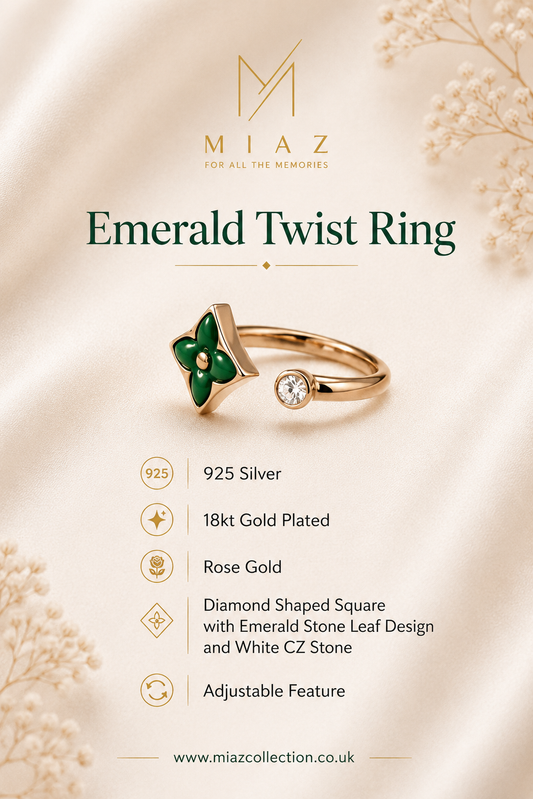 Emerald Twist Ring